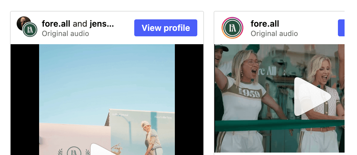 Excerpt showing Instagram content embedded beneath the case-study description.