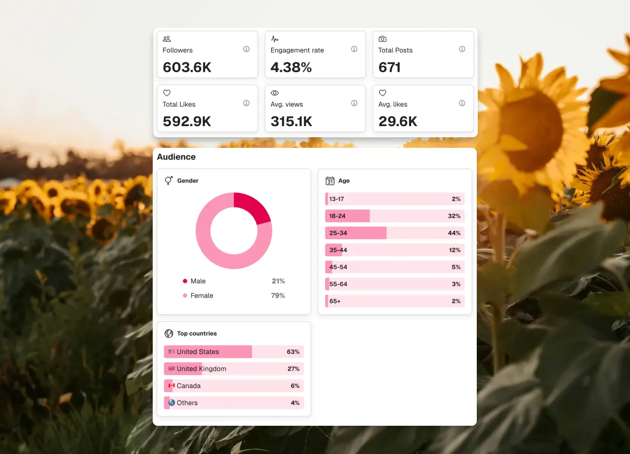 Creator resume audience analytics